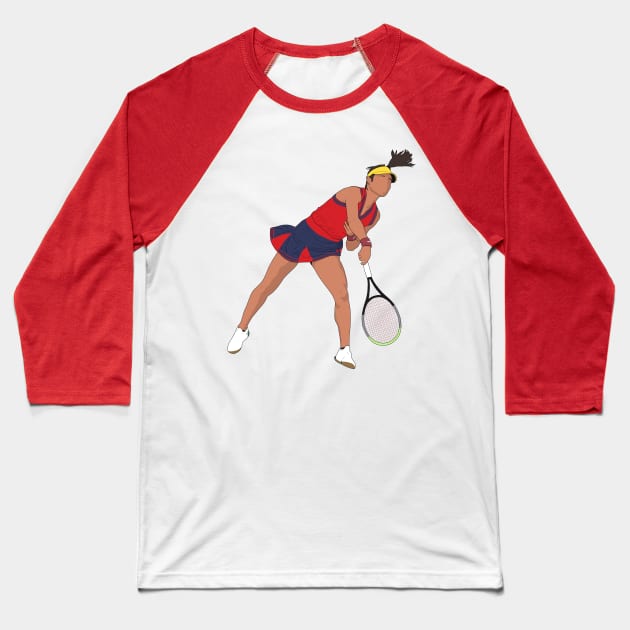 Emma Raducanu Tennis Player Baseball T-Shirt by Hevding